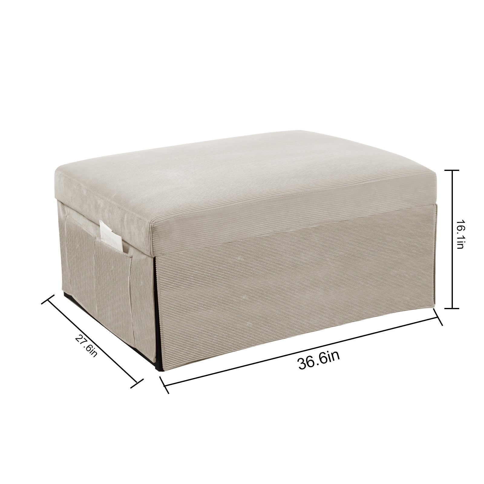Modern Corduroy Sofa Bed,Couch Chair,Sleeper Bed,Small Lounge Sofa W Reclining Backrest,Furniture For Living Room,Bedroom,4 In 1 Convertible Sleeper Sofa Bed, White White Corduroy 1 Seat