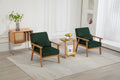 Leisure Chair With Solid Wood Armrest And Feet, Leisure Chair, Wood Frame, Velvet, Solid Rubber Wood Legs, Mid Century Modern Accent Chair, For Living Room Bedroom Studio Chair,Two Packs Emerald Corduroy