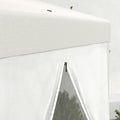 Outsunny 13' X 11' Outdoor Party Tent, Hexagon Sun Shade Shelter Canopy With Protective Mesh Screen Sidewalls, Ropes & Stakes, Cream White White Steel