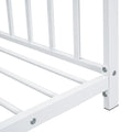 Twin Size Metal House Platform Bed, White Box Spring Not Required Twin White Metal Bedroom Bed Frame Metal