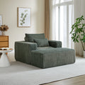 62.5 Inch Corduroy Sponge Sofa Lounge Chair With Removable Footrest,No Assembly Required,Fluffy Modern Sleeper Chair For Indoor Living Room Bedroom Army Green Foam Corduroy 1 Seat