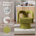 Coolmore 360 Degree Swivel Cuddle Barrel Accent Chairs, Round Armchairs With Wide Upholstered, Fluffy Fabric Chair For Living Room, Bedroom, Office, Waiting Rooms Olive Green Boucle Olive Green Foam Boucle