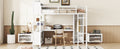 Metal Loft Bed With Wardrobe And L Shaped Desk, Full Size Loft Bed With Storage Cubes And Shelves, Heavy Duty Loft Bed For Kids Teens Adults, White Pre Sale Date: August 10Th Full Off White Metal