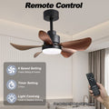 28 Lnch Ceiling Fan With Lights Remote Control,Small Ceiling Fan Flush Mount, 5 Reversible Blades, Low Profile Ceiling Fan 6 Speeds 3 Colors For Bedroom Kitchen Black Brown Casual,Classic Abs Steel Q235