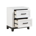 White Finish Nightstand With 2X Storage Drawers Wooden Bedroom Furniture 1Pc White 2 Drawers Bedroom Rustic,Transitional Wood