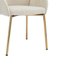 Dining Chair Set Of 2 Beige Metal