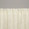 Diamond Sheer Window Curtain Panel Only 1 Pc Panel Ivory Polyester