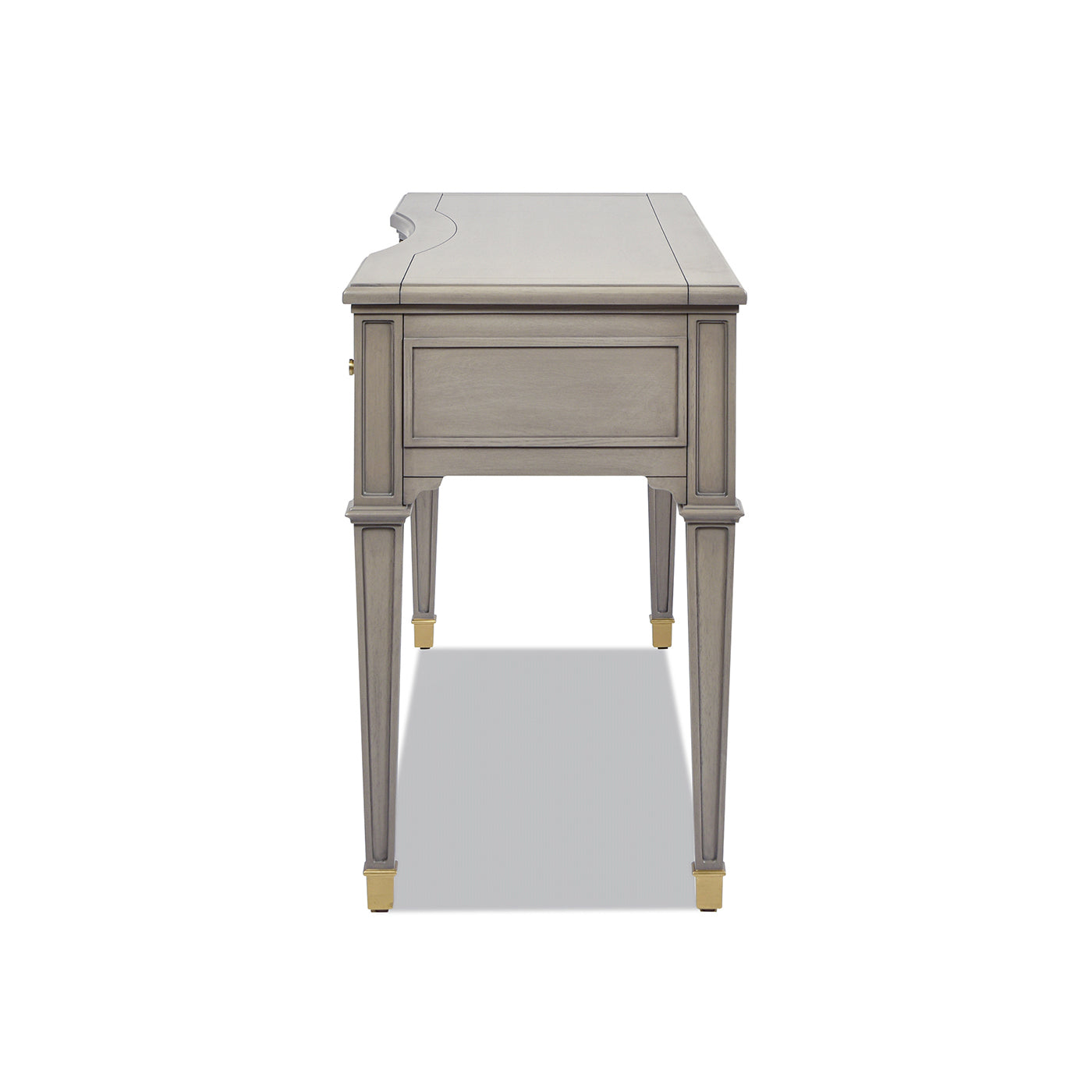 Dauphin 55" 3 Drawer Wood Executive Desk, Grey Cashmere Wood Gray Solid Wood Mdf Solid Wood Mdf