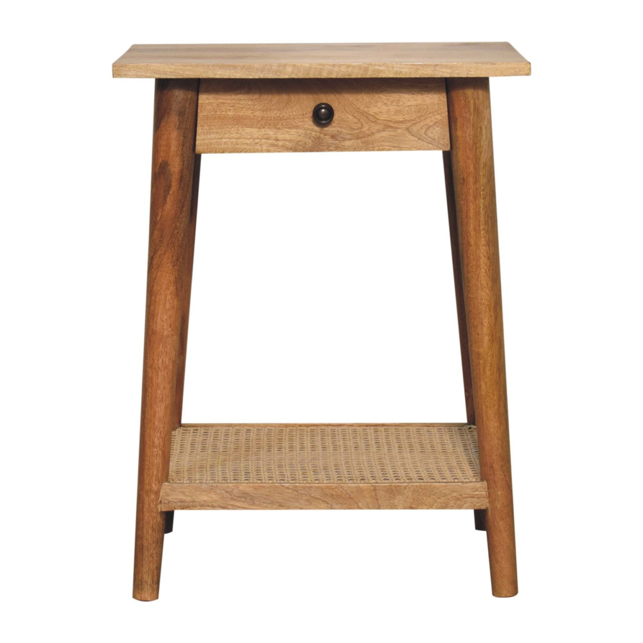 Solid Wood Woven Solid Wood End Table Brown Light Brown Primary Living Space Contemporary Freestanding Mango Coffee & End Tables Polished Rectangular Solid Wood