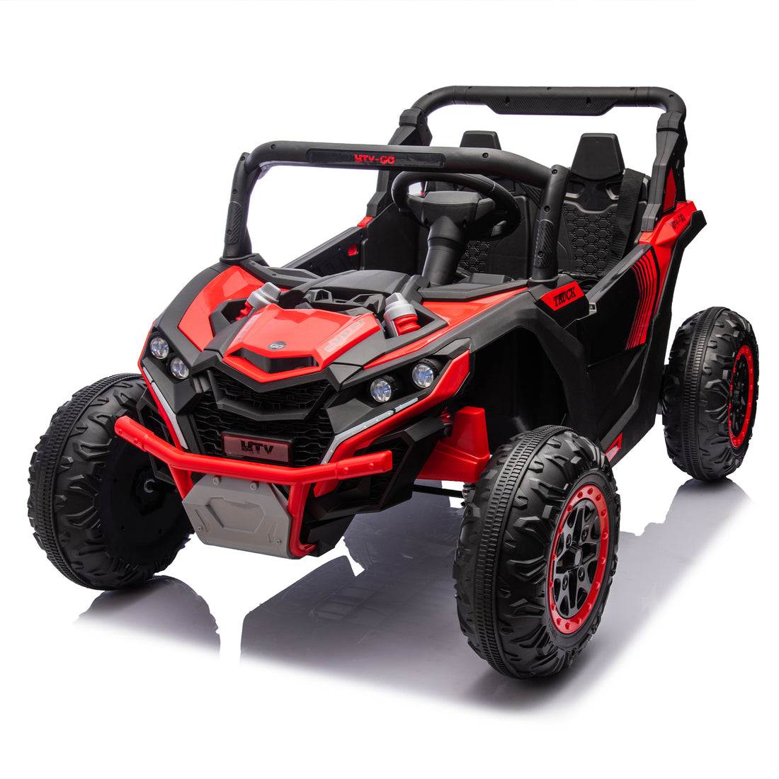 24V Two Seater Kids Ride On Utv W Parents Remote Control,Four Wheel Suspension,Slow Start,Large Wheel Design,Anti Collision Bar,Storage Space,Music,Usb,Bluetooth,Volume Control,Led Lights For Kids 3 . Red 100 149 Lbs Polypropylene