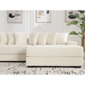 Arrived Oversized Two Piece Couches, L Shaped Sofa, Corduroy, Right Chaise Daybed,With Armrests,Eight Throw Pillows,Corner Sofa,Easy To Assemble, Beige Beige Polyester Wood Primary Living Space