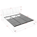 King Size Storage Upholstered Hydraulic Platform Bed With Integrated Headboard, Chenille Fabric, Beige King Beige Bedroom Luxury,Modern Chenille Chenille