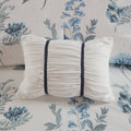 7 Piece Printed Seersucker Comforter Set With Throw Blanket Blue Full Queen Full Blue Microfiber