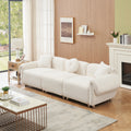 24005 Beige Teddy Wool Fabric With 3 Pillows, Three Seat Sofa Can Be Placed In Living Room And Other Scenes Beige Polyester Blend 3 Seat