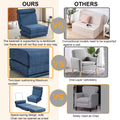Single Sofa Chair Foldable Single Sofa Bed With Pillow,Portable Foldable Sofa Bed,Leisure Sofa Chair,Easy To Store,Made Ofand Wearable Linen Blue Modern Foam Linen