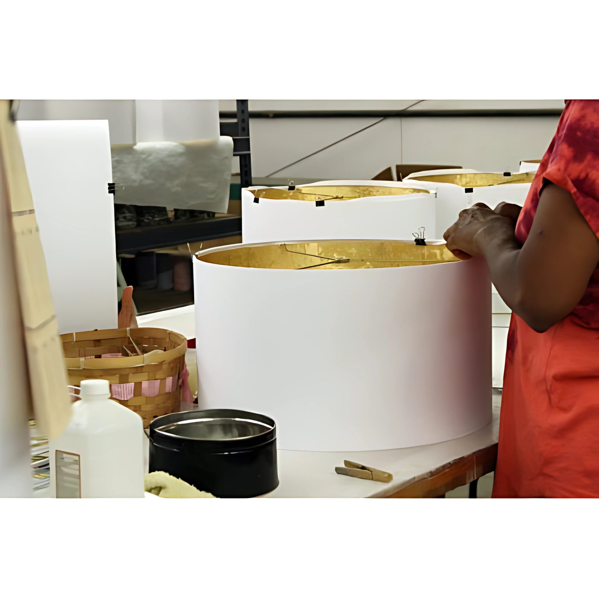 Slant Deep Empire Hardback Lampshade With Washer Fitter, White White Linen