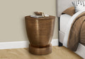 Accent Table, Drum, Side, End, Nightstand, Lamp, Living Room, Bedroom, Copper Metal, Contemporary, Modern Copper Metal