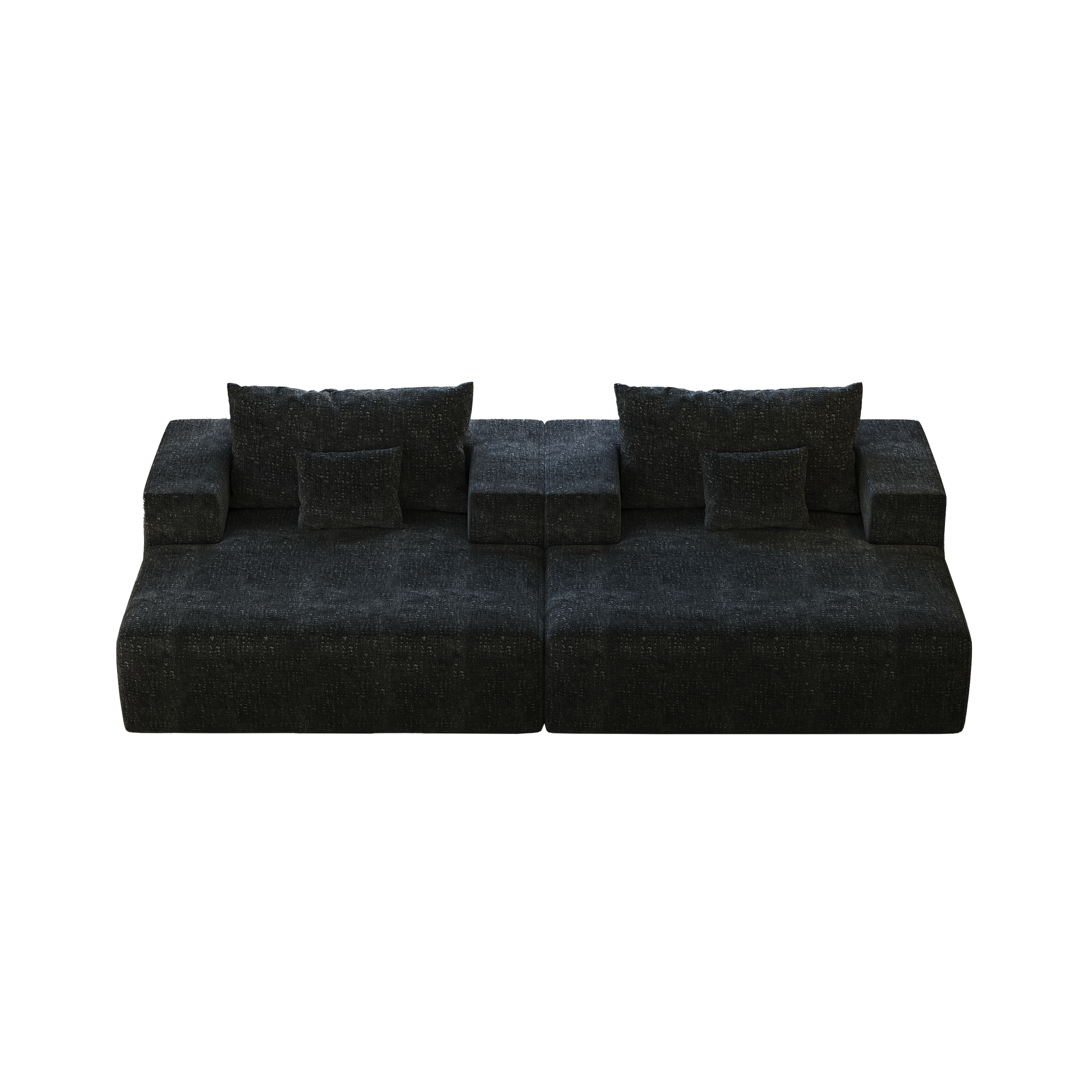 55 Inch Chenille Sponge Sofa Lounge Chair,No Assembly Required,Fluffy Modern Sleeper Chair For Indoor Living Room Bedroom Black Foam Chenille 1 Seat