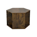 23.62'' Hexagonal Coffee Table Side Table Nightstand Antique Wood Antique Brown Mdf