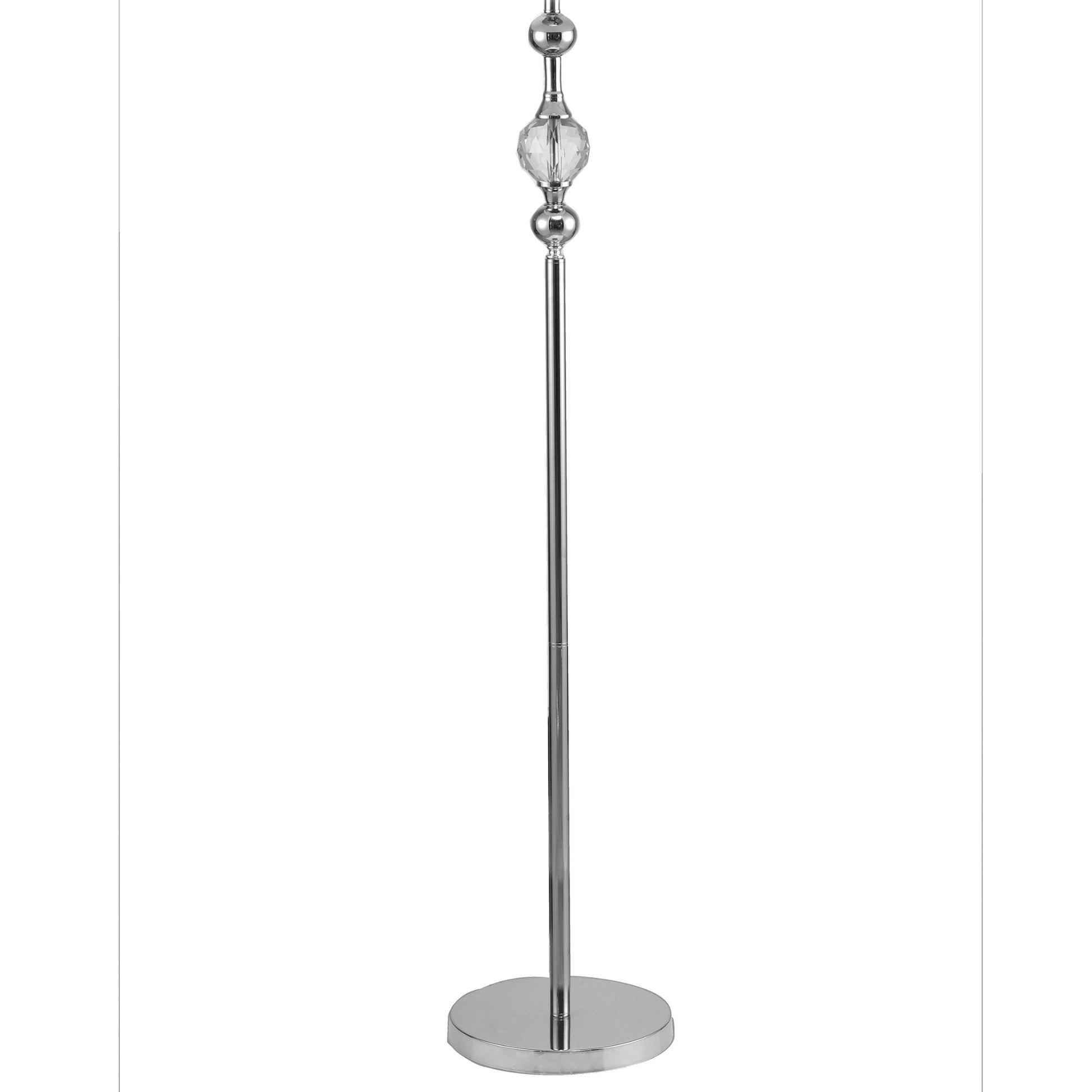 62.5" Tall Metal Floor Lamp" Leona" With Chrome Finish And Crystal Accents Multicolor Metal