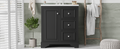 30 Inch Bathroom Vanity Cabinet With Ceramic Basin, 3 Drawers And Adjustable Shelves Black Bathroom Solid Wood Mdf