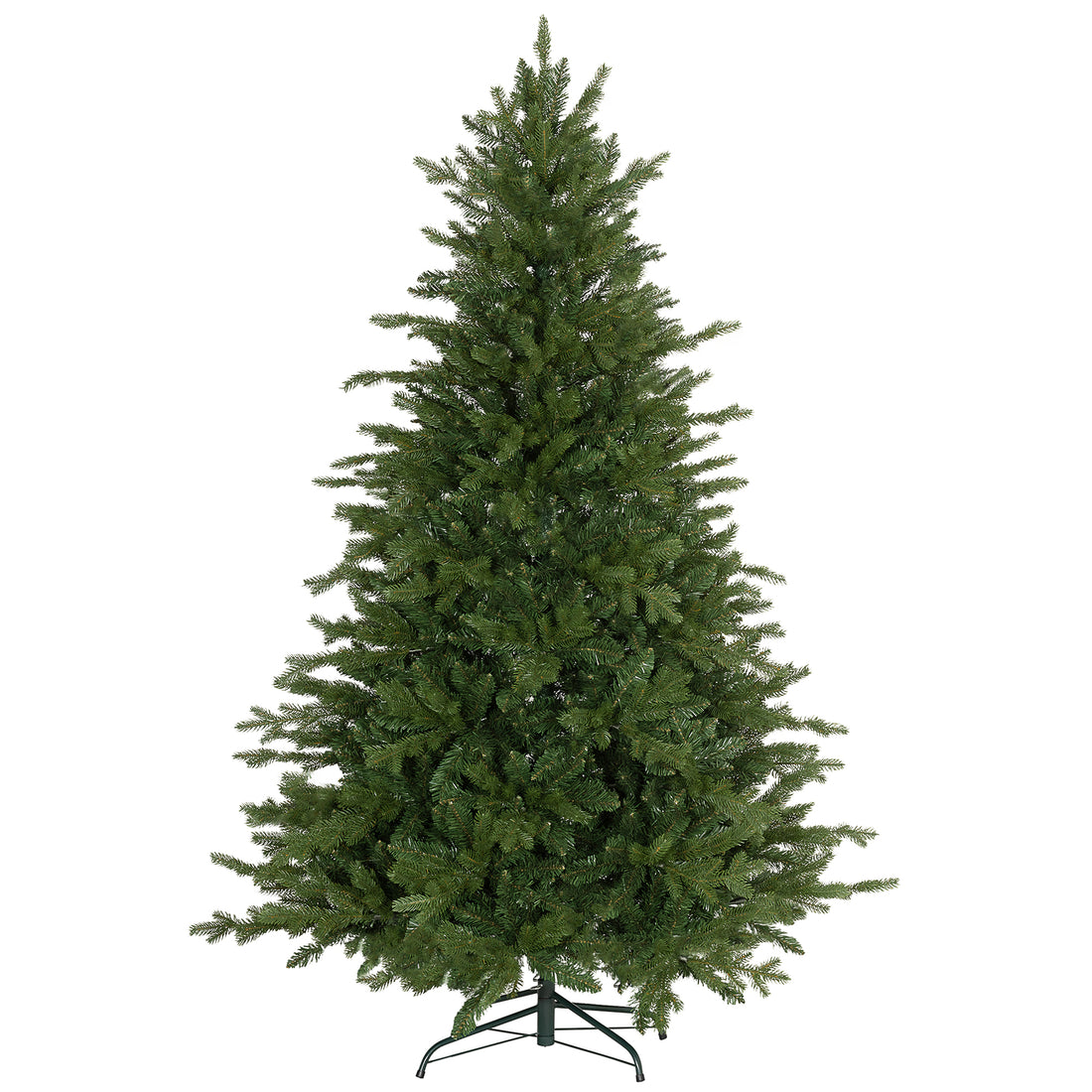 Homcom 6Ft Artificial Christmas Tree With 1821 Tips, Foldable Metal Stand, Easy Assembly, Hinged Xmas Tree For Home, Office, Holiday, Green Green Plastic