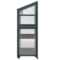 62Inch Height Wood Large Greenhouse Balcony Portable Cold Frame With Wheels And Adjustable Shelves For Outdoor Indoor Use, Forest Green Green Casual Wood Solid Wood