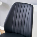 Set Of Four Black Pu Comfort Dining Chairs 17.7