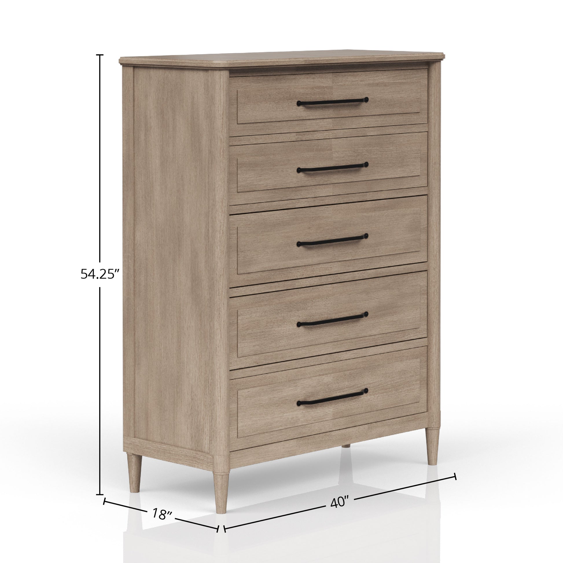 5 Drawer Door Chest Sand Finish Sand Solid Wood Mdf