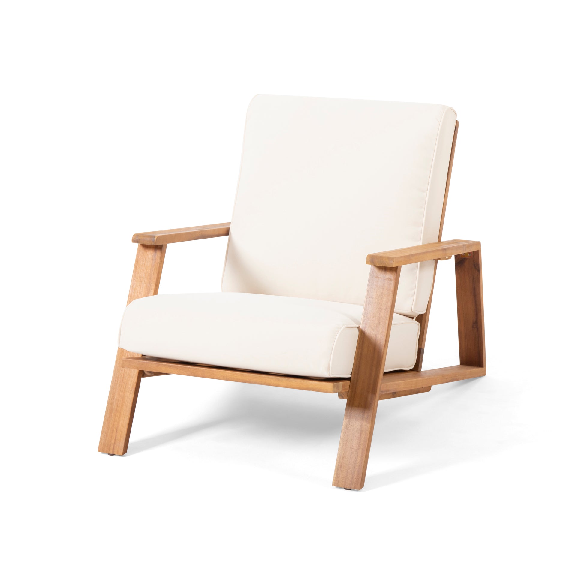 Paloma Club Chair Beige Acacia Wood