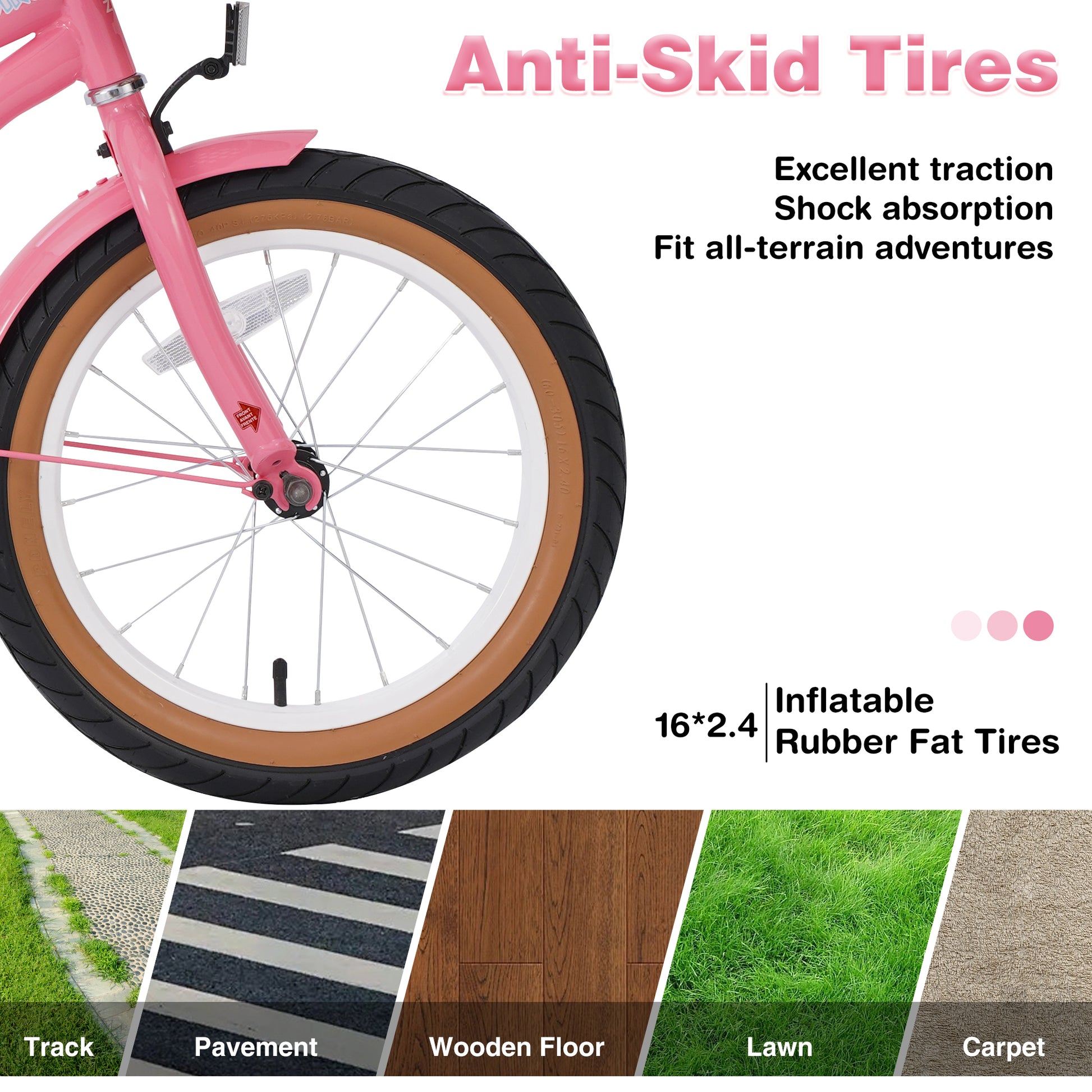 Multiple Colors,Girls Bike For 4 7Years Old Kids,16 Inch Wheel ,Training Wheels Included Cycling Pink Garden & Outdoor Steel