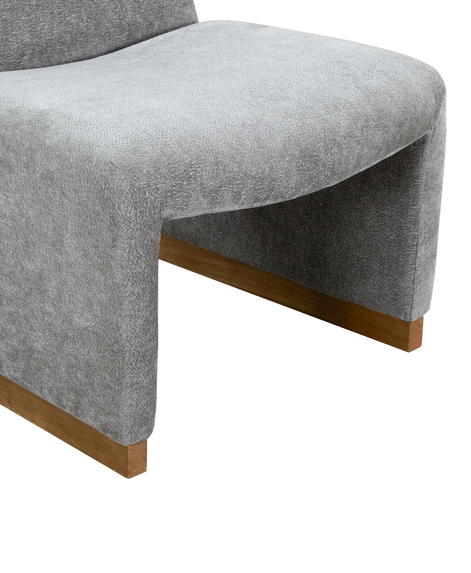 Comfy Accent Chair, Upholstered Slipper Chair, Armless Chair With Wood Legs And Soft Fabric For Living Room, Bedroom, Grey Gray Foam Wood Fabric