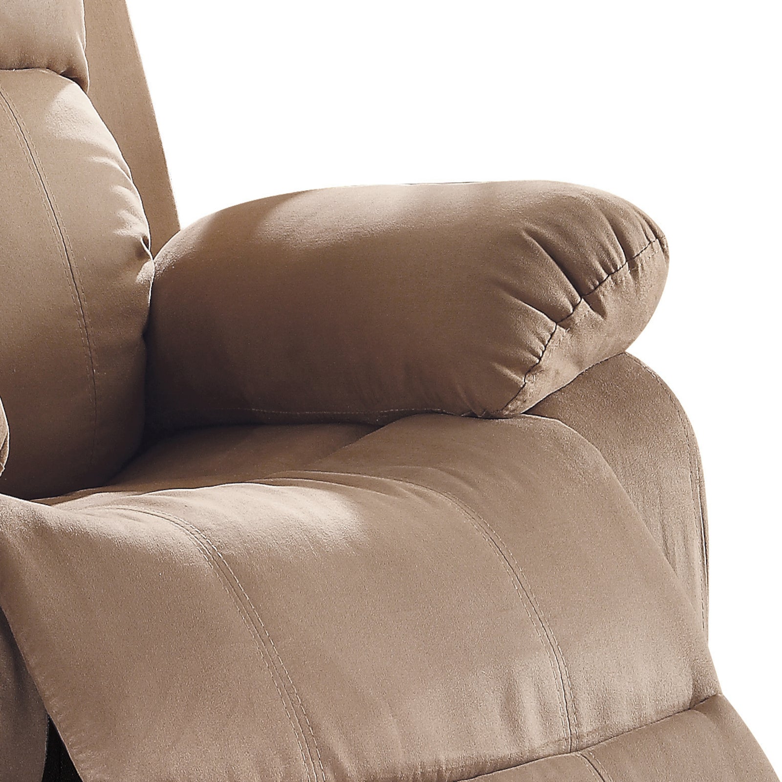 Brown Recliner With Pillow Top Arm Brown Microfiber Manual Handle Metal Primary Living Space Tight Back Handle Pillow Top Arms Wood Fabric