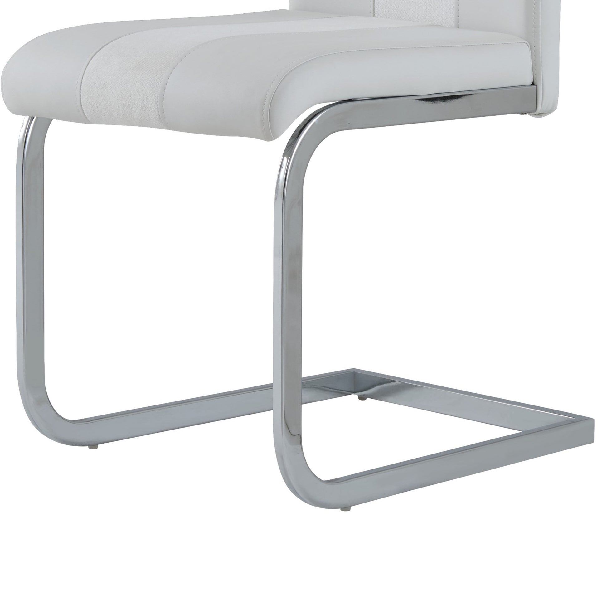 Altis Fabric White Dining Chairs Kit Of 4 White Stainless Steel