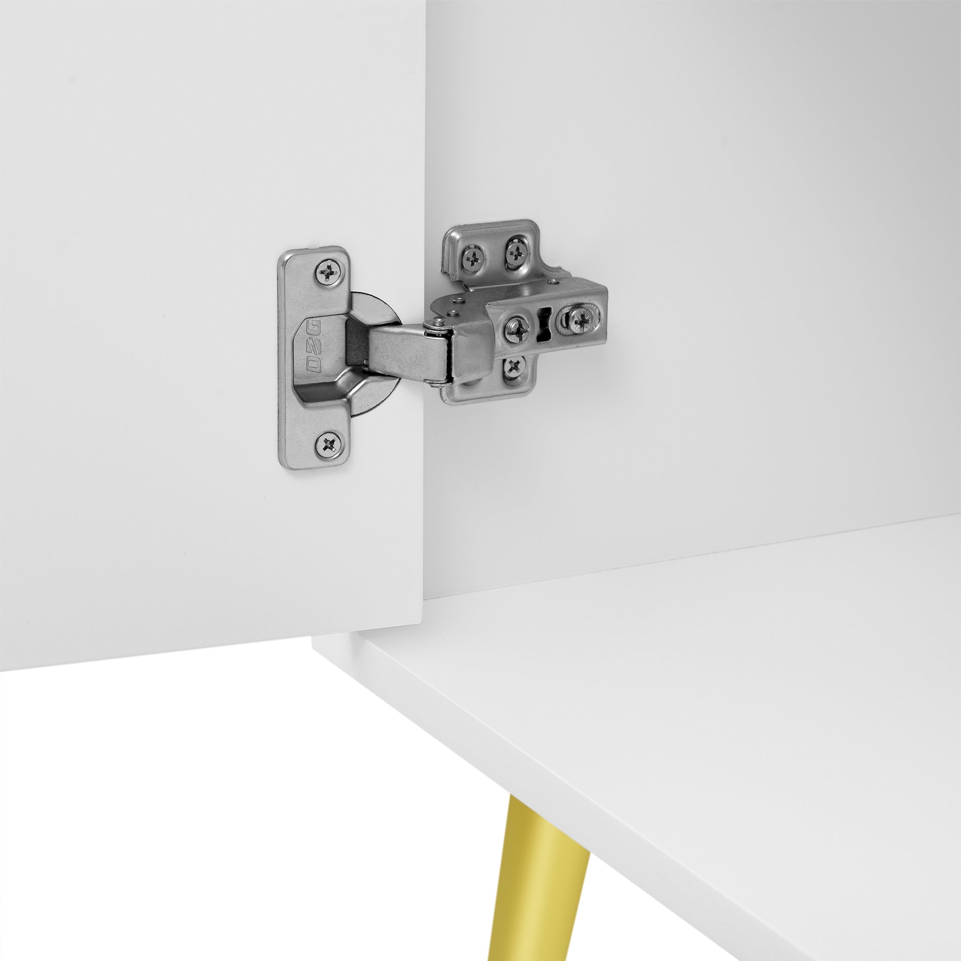 Modern Tv Stand For Tvs Up To 55 Inches, Entertainment Center Media Console,Adjustable Shelf, Metal Legs, Handles And Anti Tip Device For Living Room White 50 59 Inches Mdf