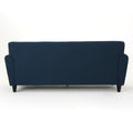 Mirod Comfy 3 Seat Sofa With Wooden Legs, Modern Style For Living Room And Study Navy Blue Fabric 3 Seat