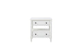 Open Nightstand White Finish With 2 Drawers White Solid Wood Mdf