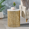 Table With Marble Top Gold Aluminum