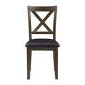 Transitional Style 5Pc Dinette Set Charcoal Brown Finish Dining Room Table And 4 Chairs Faux Leather Upholstery X Back Chairs Wood Wood Brown Mix Seats 4 Wood Dining Room 36 Inches 4 Leg Square Dining Table With Chair Wood