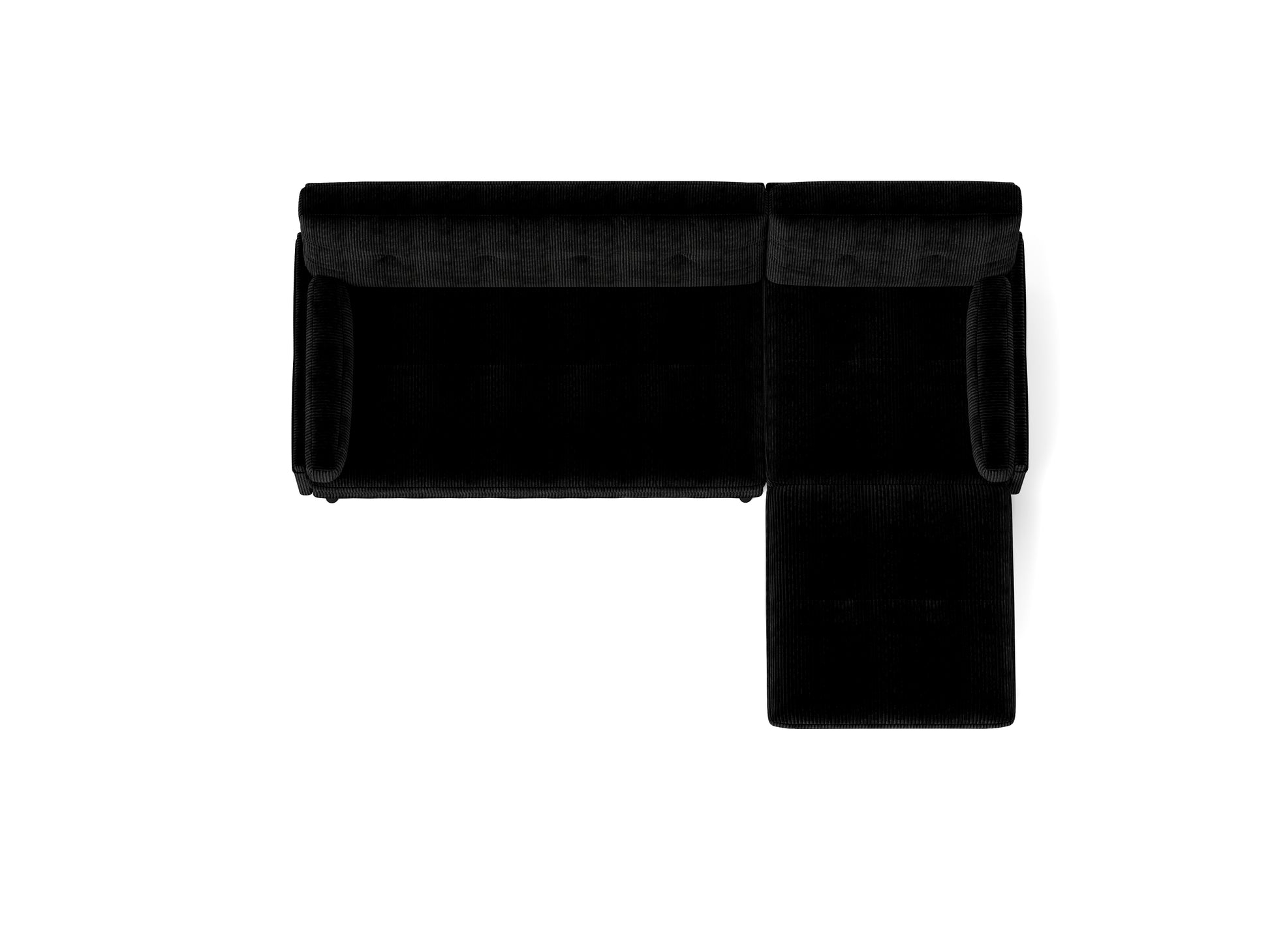 Black Corduroy Sectional Sofa: Convertible 3 Seaters Sofa, L Shaped Sofa, And Bed Black Velvet Metal Primary Living Space Medium Soft Loose Back Pillow Top Arms Foam Fabric Metal 3 Seat