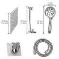 Chrome Shower System 12 Inch Bathroom Luxury Rain Mixer Shower Combo Set Wall Mounted Rainfall Shower Head And Handheld System Shower Faucet Set Chrome Bathroom Classic,Contemporary,Luxury,Modern