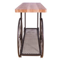 Oak And Antique Grey Sofa Table With Bottom Shelf Oak Gray Primary Living Space Industrial Shelves Rectangular Wood Metal
