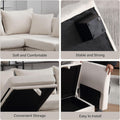 Modular Sectional Sofa, Convertible Sofa Couch With Storage, Sleeper Sectional Sofa Set, Flexible Modular Combinations Fabric Couch For Living Room Beige Wood Soft Heavy Duty Fabric 1 Seat