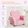 Qaba Kids Sofa Toddler Tufted Upholstered Sofa Chair Princess Couch Furniture With Diamond Decoration For Preschool Child, Pink Pink Polyvinyl Chloride