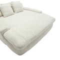 Coolmore Chenille 2 Seater Lazy Sofa With 5 Back Pillows,Comfy Sofa Deep Seat Couch For Living Room,Club White White Chenille 2 Seat