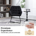 Modern Velvet Desk Chair Swirl Office Chair With Adjustable Foot Nails,Comfy Computer Task Chair Metal Legs Upholstered Accent Arm Chair For Living Room Bedroom Small Spaces Home Office Black Black Foam Velvet