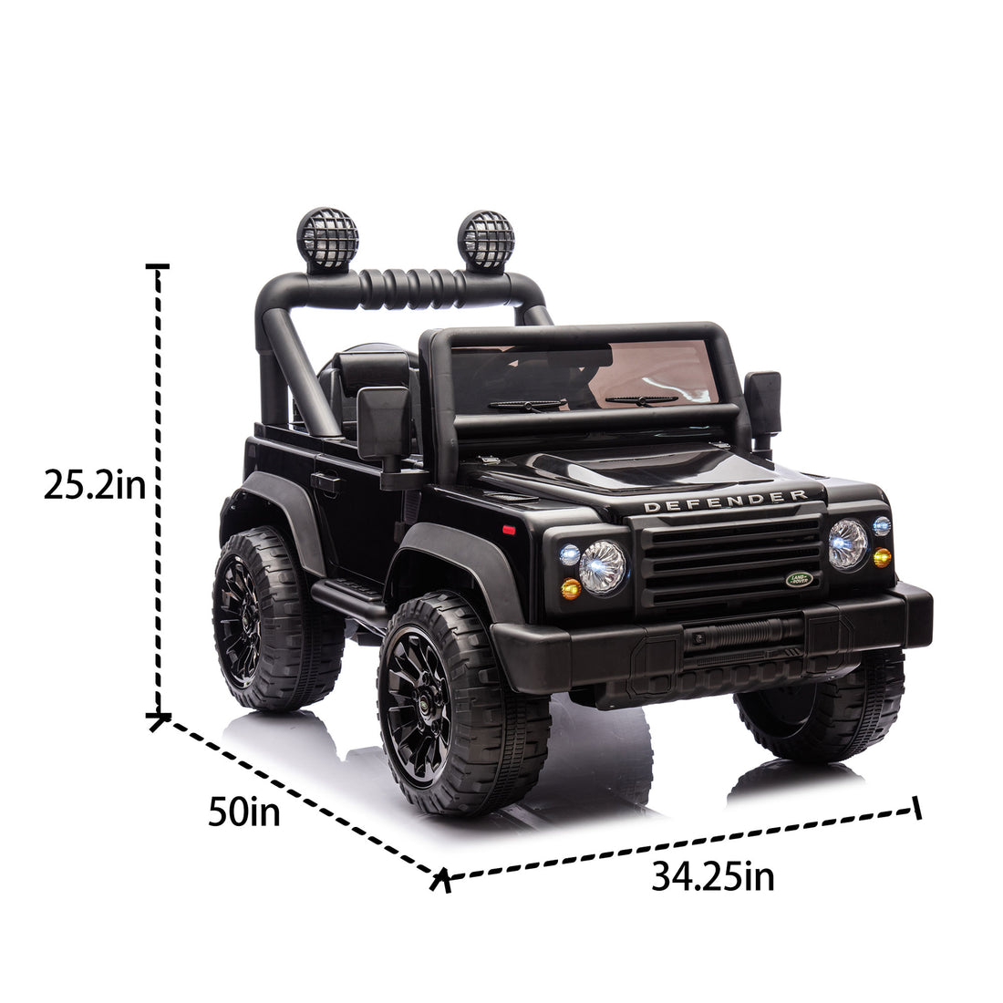 Licensed 2015 Land Rover Defender 90,24V Kids Ride On Xxl Car W Parents Control,2Wd,Four Wheel Suspension,Bluetooth,Mp3,Music,Power Display,Led Lights,Speeds 1.86 3.11Mph For Kids 3 7. Black Polypropylene