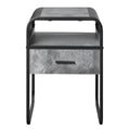 Concrete Grey And Black 1 Drawer End Table Black Grey Primary Living Space Modern Drawers Rectangular Wood Metal Sled