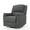 Charcoal Fabric Glider Recliner With Swivel, Manual Reclining Chair Charcoal Fabric