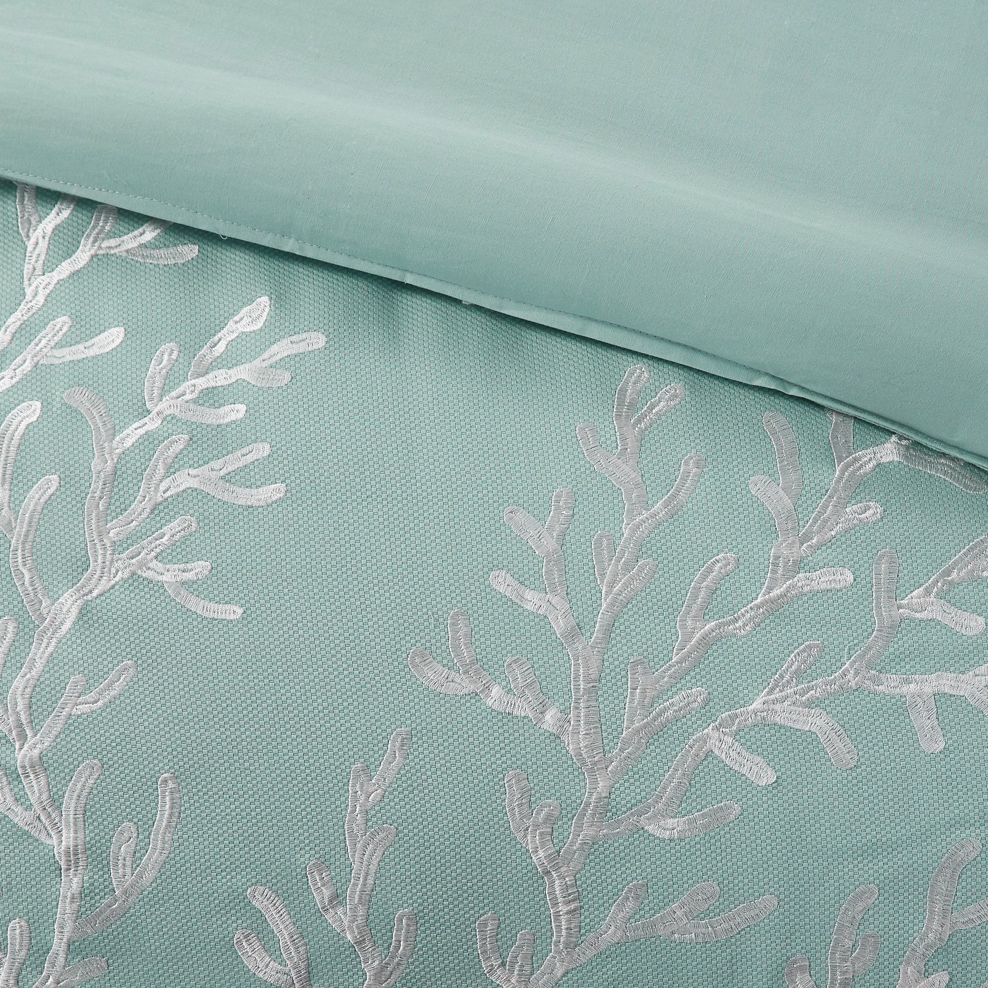 Oversized Cotton Jacquard Comforter Set Aqua Queen Queen Aqua Cotton